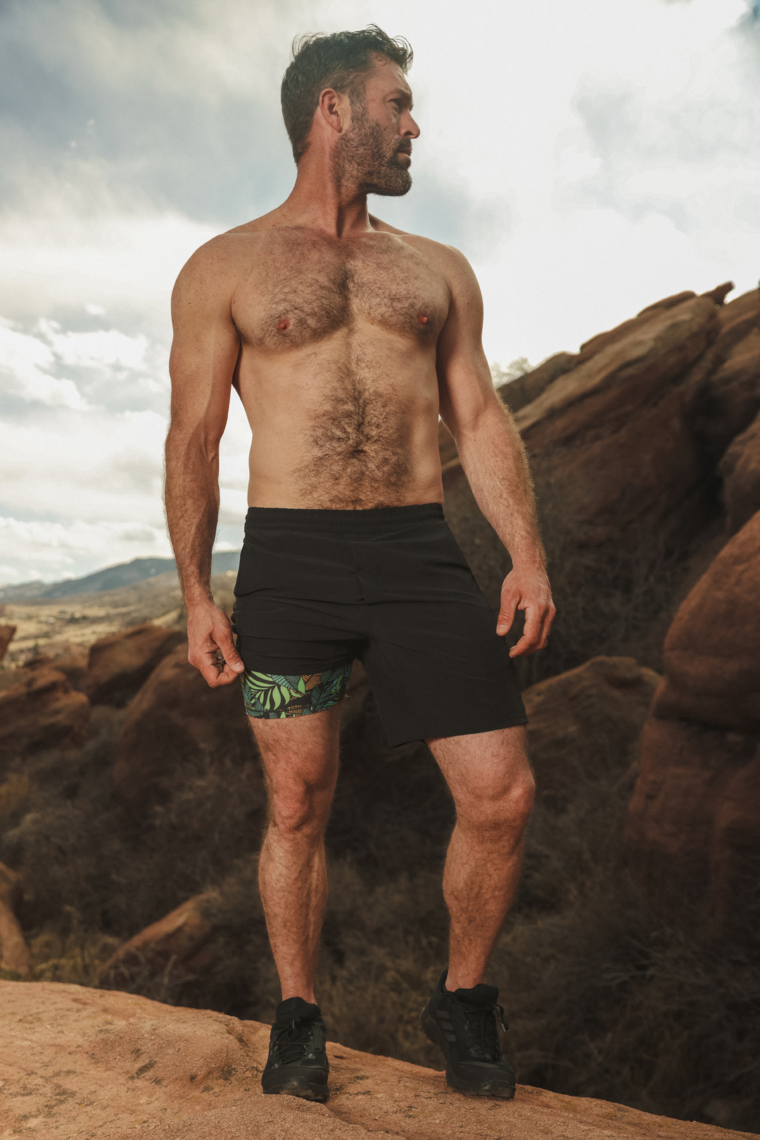 The Darkside | Black and Grey Camo Ball Hammock® 5 Inch Athletic Shorts