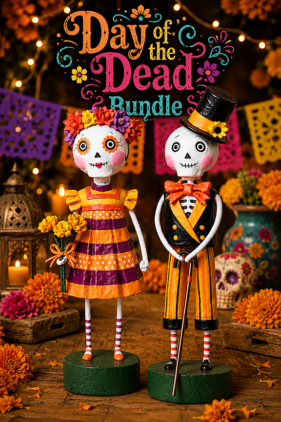 Day of the Dead Bundle by Lori Mitchell — Frieda & Mr. Bojangles Set (New 2026, Ships June)