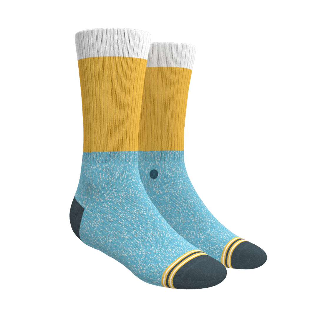 The Daybreak | Mustard and Blue Heel Hammock™ Crew Socks