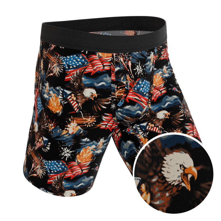 The Declaration | Americana Eagles Long Leg Ball Hammock® Pouch Underwear With Fly