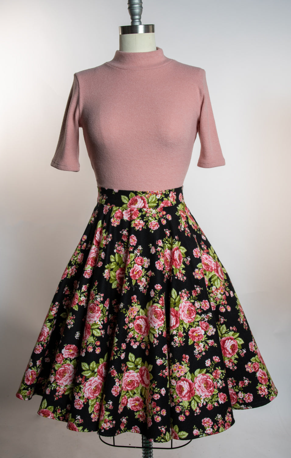Circle Skirt- Beautiful Roses on Flannel