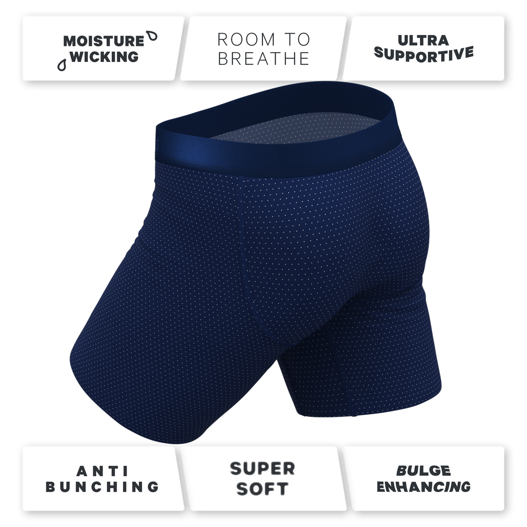 The Dot Your Thighs | Micro Dots Long Leg Ball Hammock® Pouch Underwear With Fly