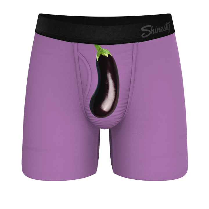 The Double Entendre | Eggplant Ball Hammock® Pouch Underwear With Fly