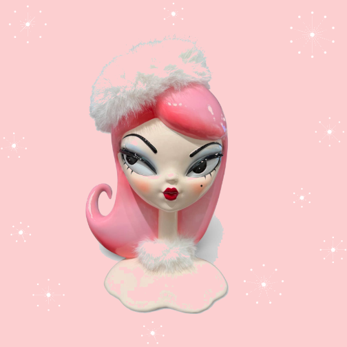 Dulce 15" Retro Pink Hair Candy Doll w/ White Fur Cap | Miss Fluff December Diamonds – SHIPS JULY