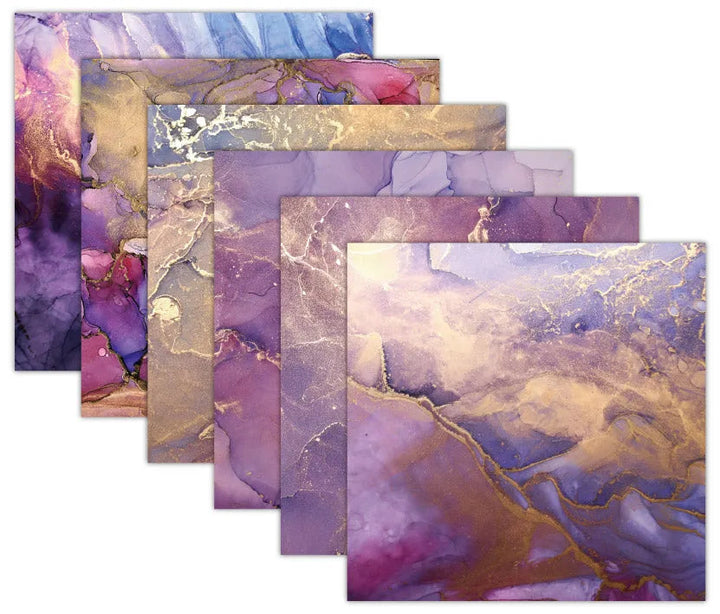 Fluid Art Scrapbook Paper Pack. 12 Sheets of 15.2x15.2cm Heavyweight Paper Pad F07M2-3 AC230310-06