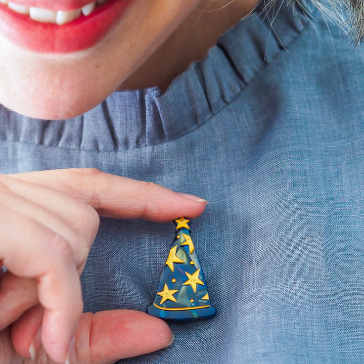 Wizard Hat Simplified Mini Brooch by Erstwilder