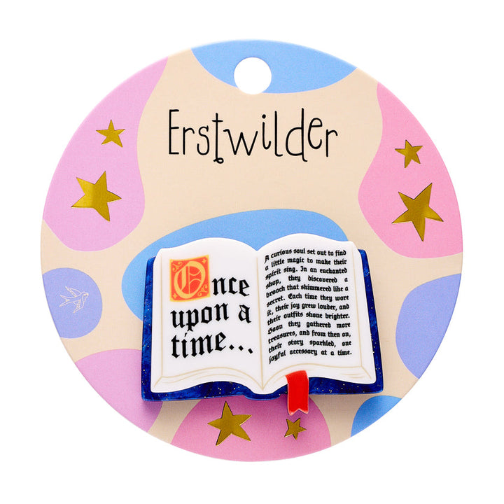 Open Book Simplified Mini Brooch by Erstwilder