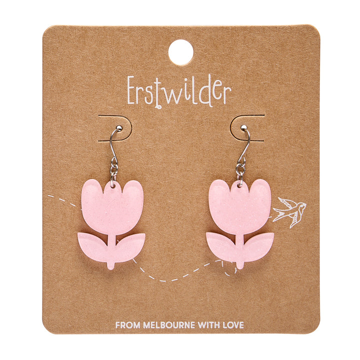 Tulip Drop Earrings - Pink by Erstwilder x Pete Cromer