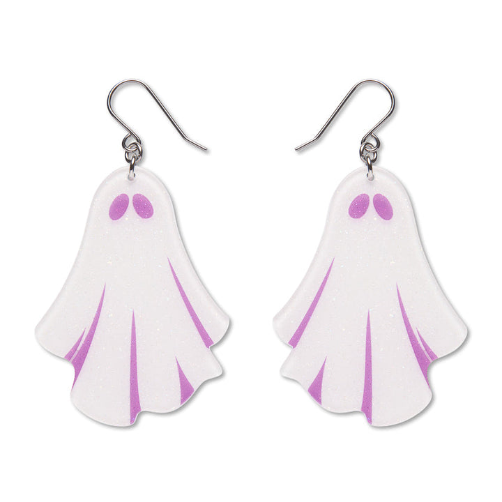 Ghostie Drop Earrings White by Erstwilder | Midnight Mischief Halloween Collection