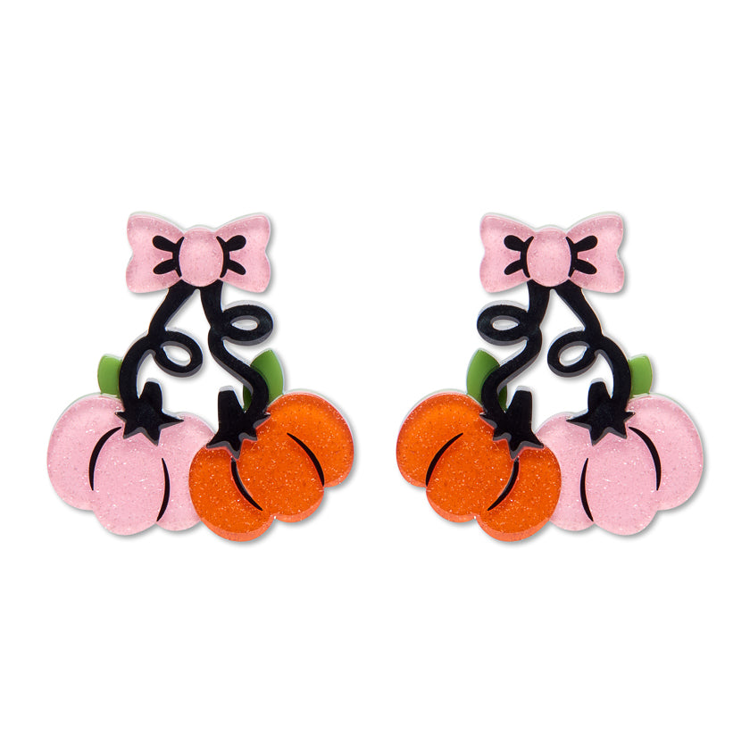 Pair O'Pumpkins Drop Earrings by Erstwilder | Midnight Mischief Halloween Collection