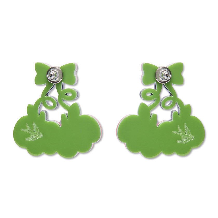 Pair O'Pumpkins Drop Earrings by Erstwilder shown with gift box | Midnight Mischief Halloween Collection
