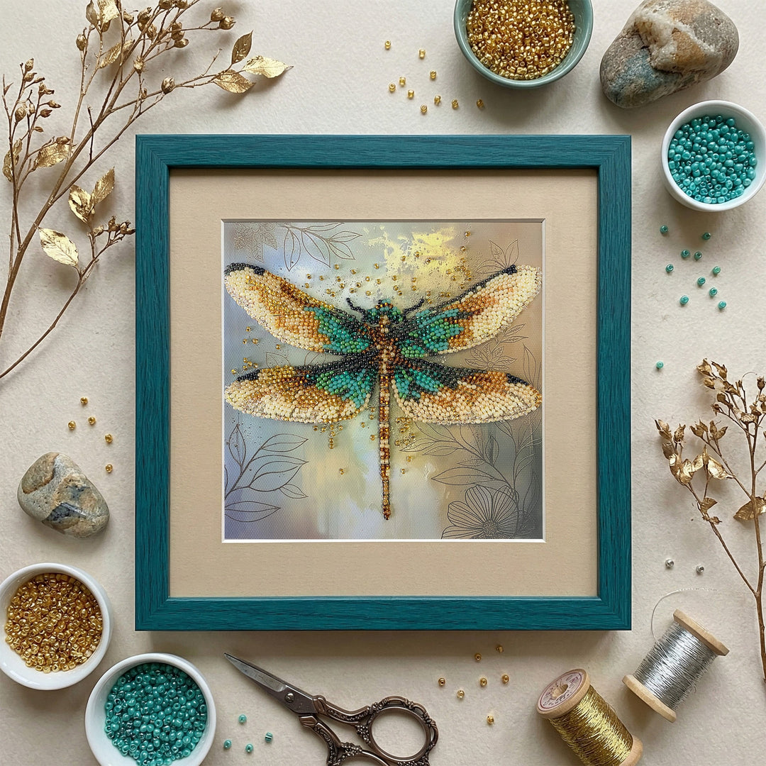 Emerald Wings Mini Bead Embroidery Kit by Abris Art AM-268