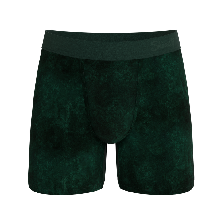 The Extravagance | Dark Green Velvet Ball Hammock Pouch® Boxer