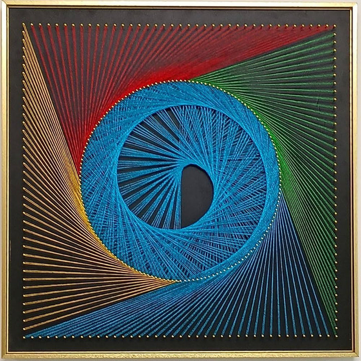 String Art DIY Kit - Dynamic Helix. Wizardi Geometry Nail Painting F07-M12-2-DHGG29223