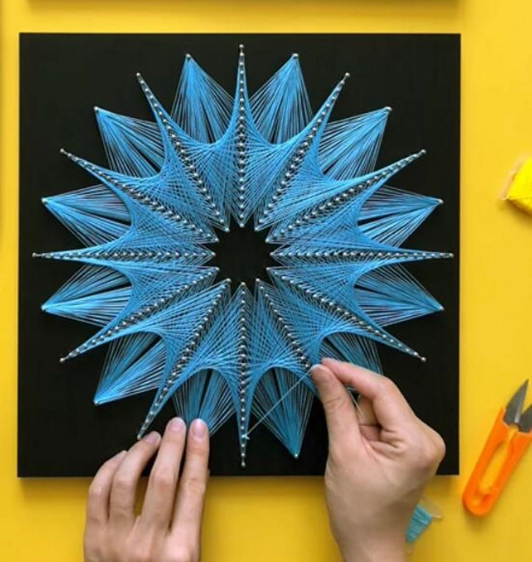 String Art DIY Kit - Blossom. Wizardi Geometry Nail Painting F07-M12-2-DHGG29225