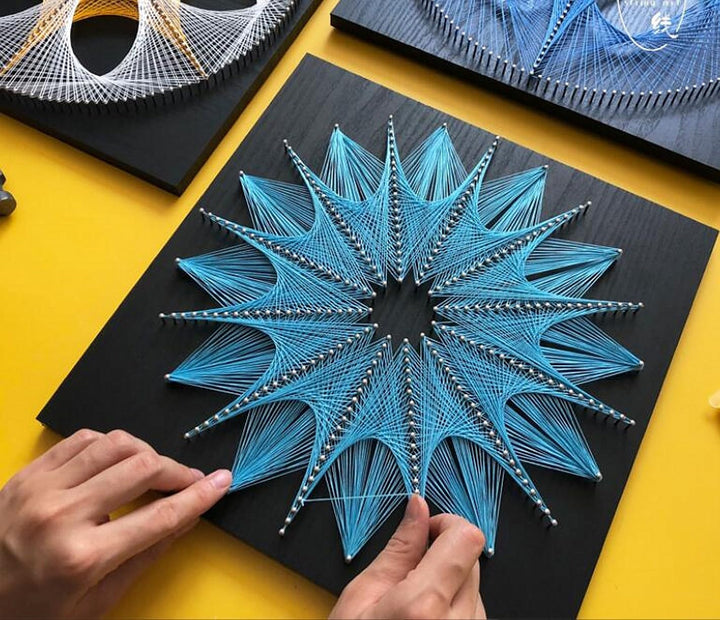 String Art DIY Kit - Blossom. Wizardi Geometry Nail Painting F07-M12-2-DHGG29225