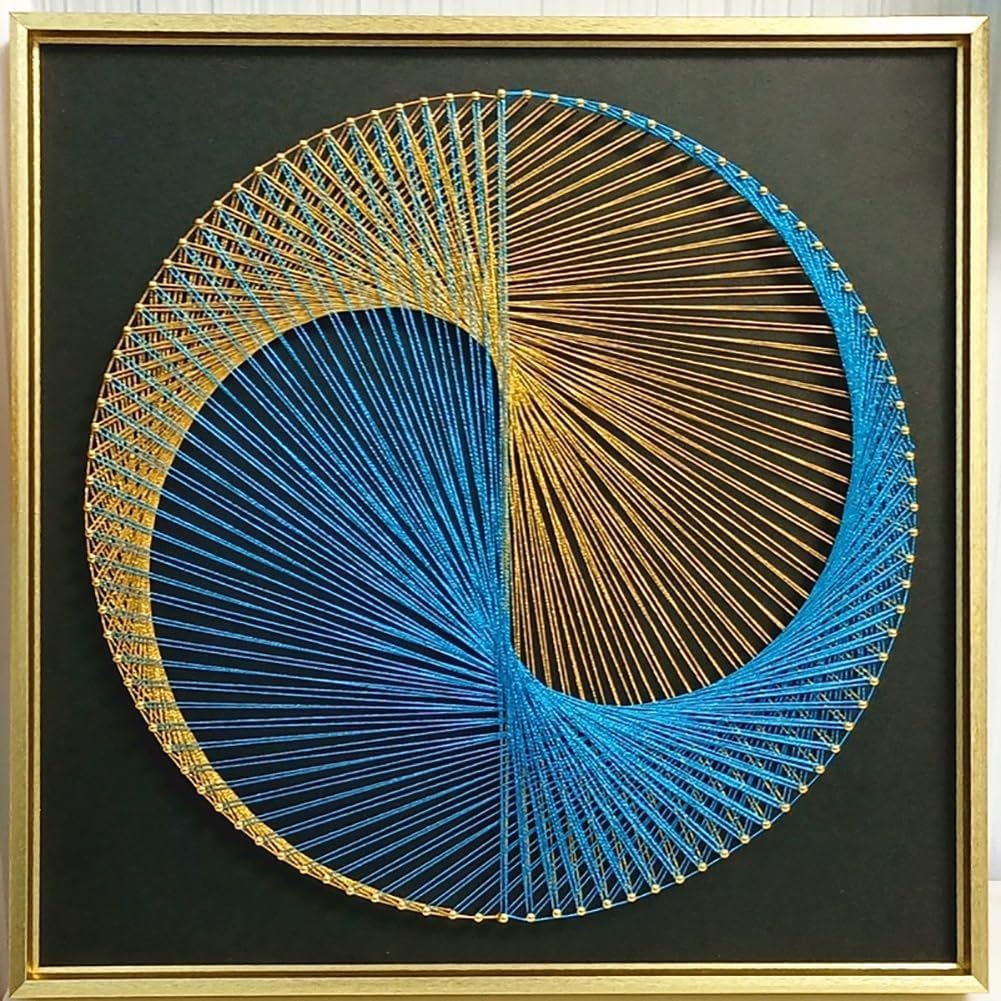 String Art DIY Kit - Yin-Yang. Wizardi Geometry Nail Painting F07-M12-2-DHGG29299