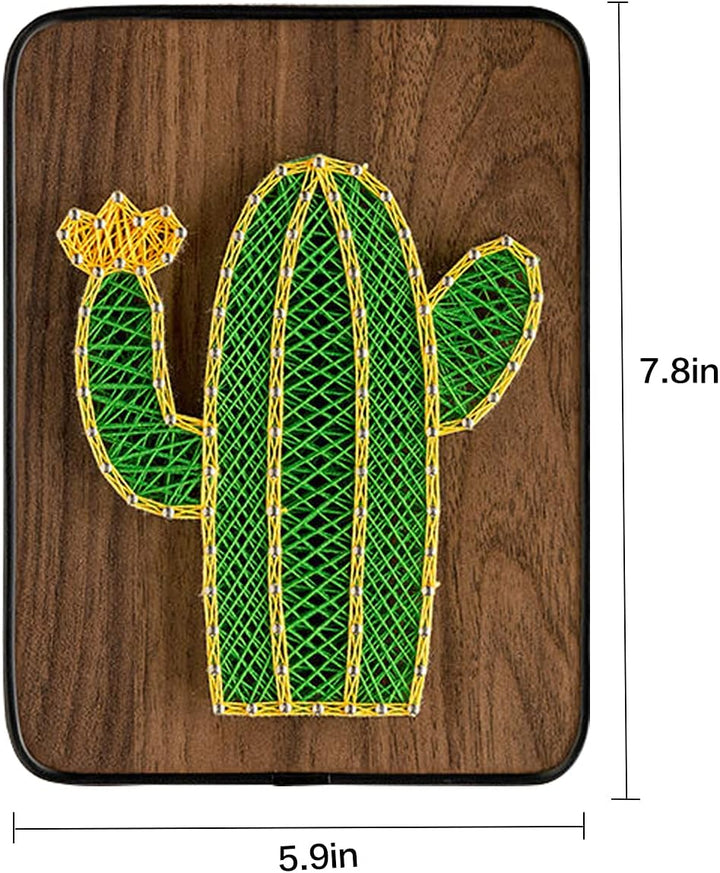 String Art DIY Kit - Cactus. Wizardi Craft Kit F07-M12-3-DH5012
