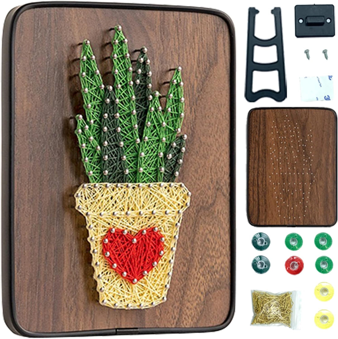 String Art DIY Kit - Aloe. Wizardi Craft Kit F07-M12-3-DH9004
