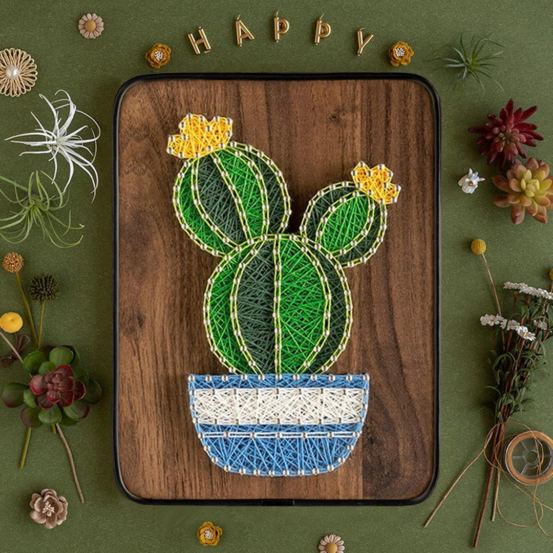 String Art DIY Kit - Cactus. Wizardi Craft Kit F07-M12-3-DHBC18329