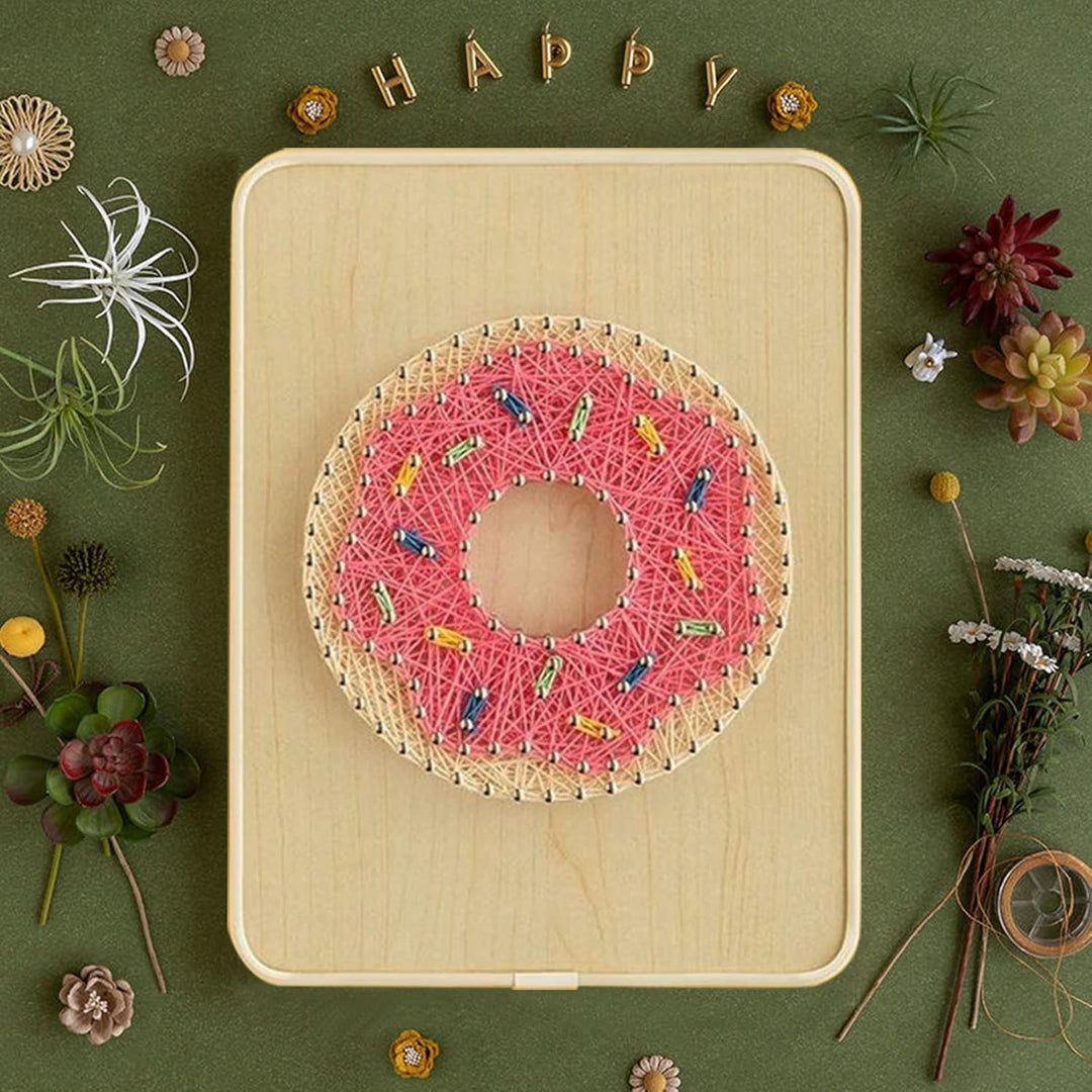 String Art DIY Kit - Donut. Wizardi Craft Kit F07-M12-3-DHBC28012