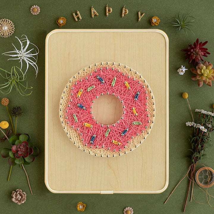 String Art DIY Kit - Donut. Wizardi Craft Kit F07-M12-3-DHBC28012