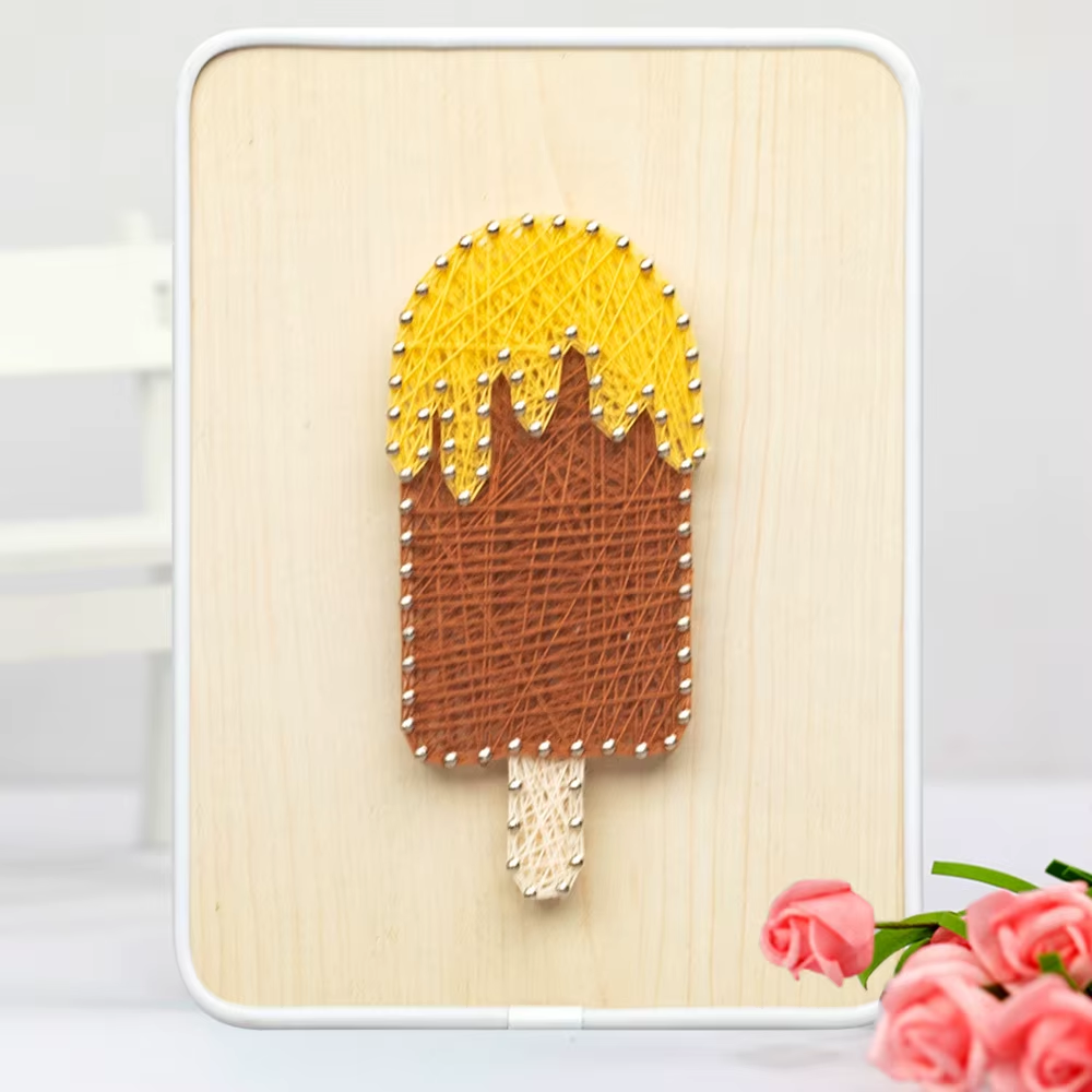 String Art DIY Kit - Ice-cream. Wizardi Craft Kit F07-M12-3-DHBC28016