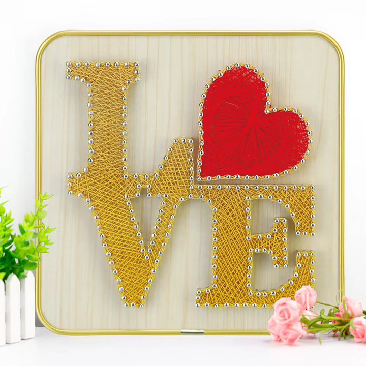 String Art DIY Kit - LOVE. Wizardi Craft Kit F07-M12-4-DHBB28032