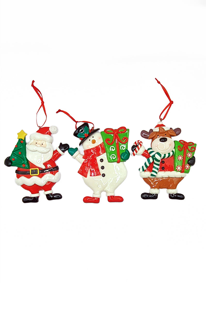 Christmas Ornament - Glossy Gingerbread Reindeer. Wizardi Festive Decoration F07-N2-13-SEE203C