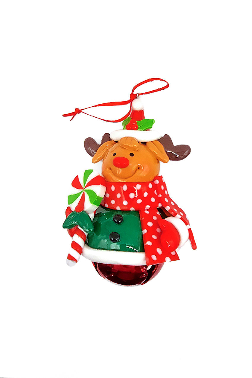 Christmas Ornament - Glossy Gingerbread Reindeer. Wizardi Festive Decoration F07-N2-14-E2504C