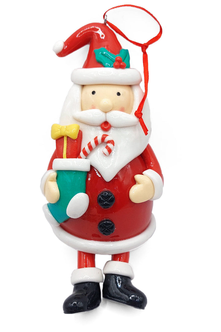 Christmas Ornament - Glossy Gingerbread Santa. Wizardi Festive Decoration F07-N2-16-CEE019A