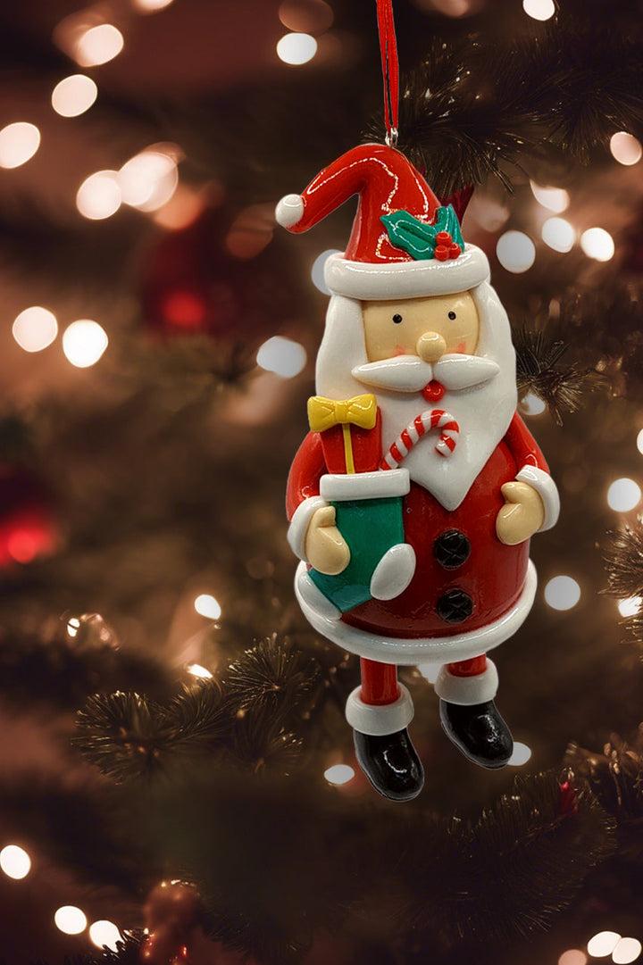 Christmas Ornament - Glossy Gingerbread Santa. Wizardi Festive Decoration F07-N2-16-CEE019A