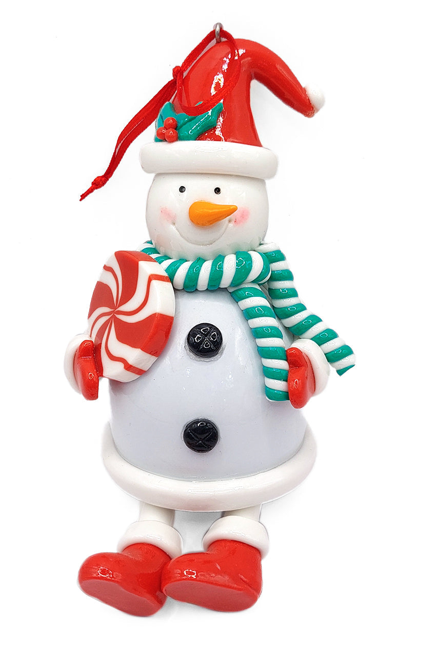 Christmas Ornament - Glossy Gingerbread Snowman. Wizardi Festive Decoration F07-N2-16-CEE019B