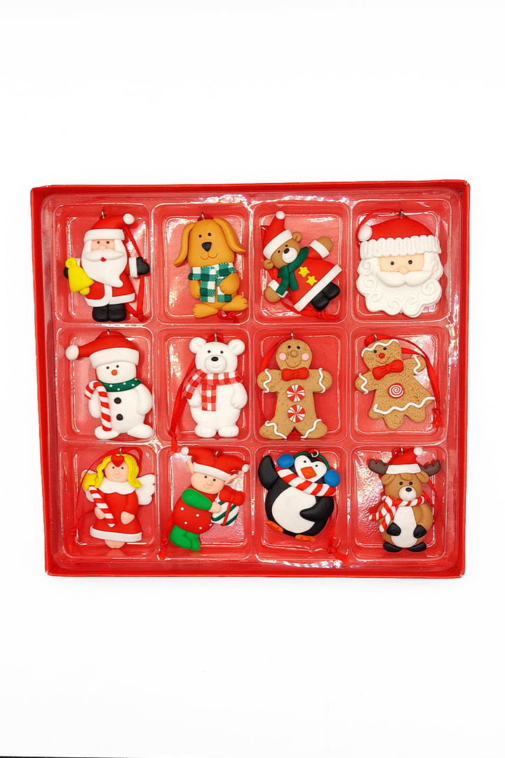 Set of 12 Small Christmas Gingerbread Ornaments. Wizardi Festive Decoration F07-N2-2-W2597