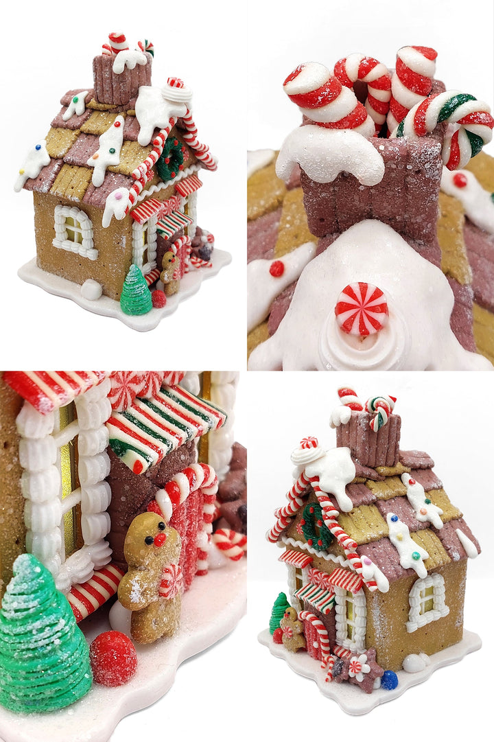 Christmas Gingerbread Candy House. Wizardi Festive Decoration F07-N2-21-KA605A