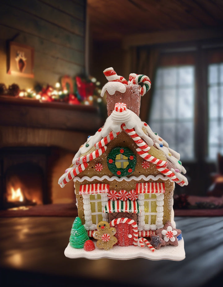 Christmas Gingerbread Candy House. Wizardi Festive Decoration F07-N2-21-KA605A