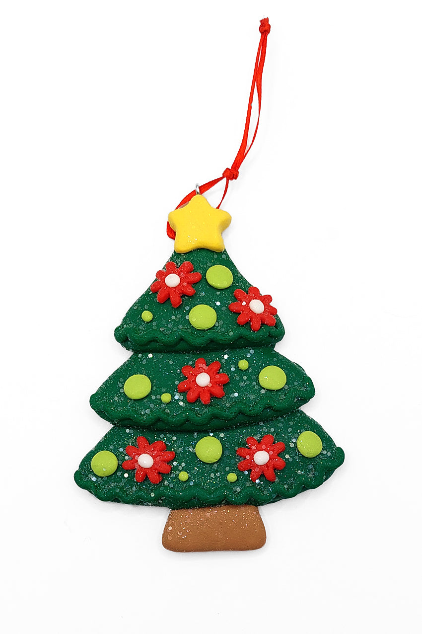 Christmas Ornament - Glossy Gingerbread Christmas Tree. Wizardi Festive Decoration F07-N2-6-A2585A