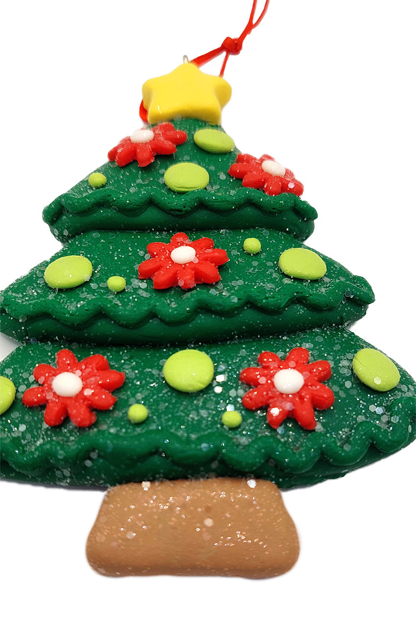 Christmas Ornament - Glossy Gingerbread Christmas Tree. Wizardi Festive Decoration F07-N2-6-A2585A
