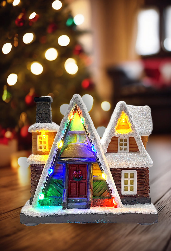 Snowy Holiday House Christmas Village Miniature by Wizardi F07-N6-1A