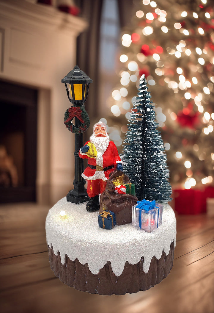 Holiday Scene with Santa Christmas Village Miniature by Wizardi F07-N6-2A Santa