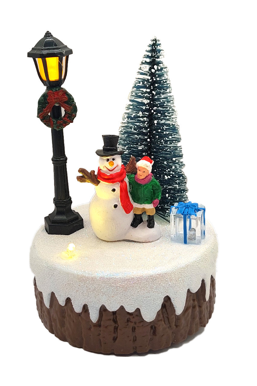 Holiday Snowman Scene Christmas Village Miniature by Wizardi F07-N6-2B Snowman