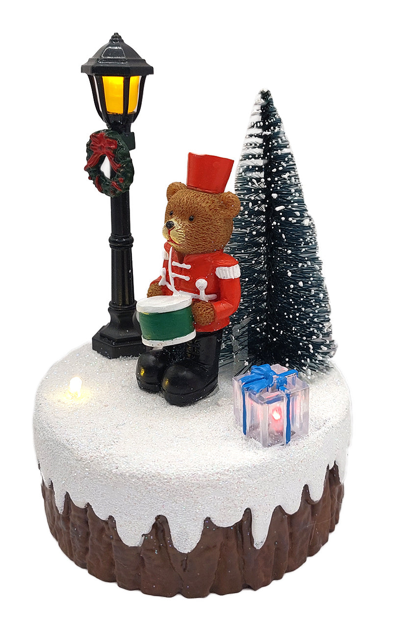 Holiday Bear Scene Christmas Village Miniature by Wizardi F07-N6-2C Bear