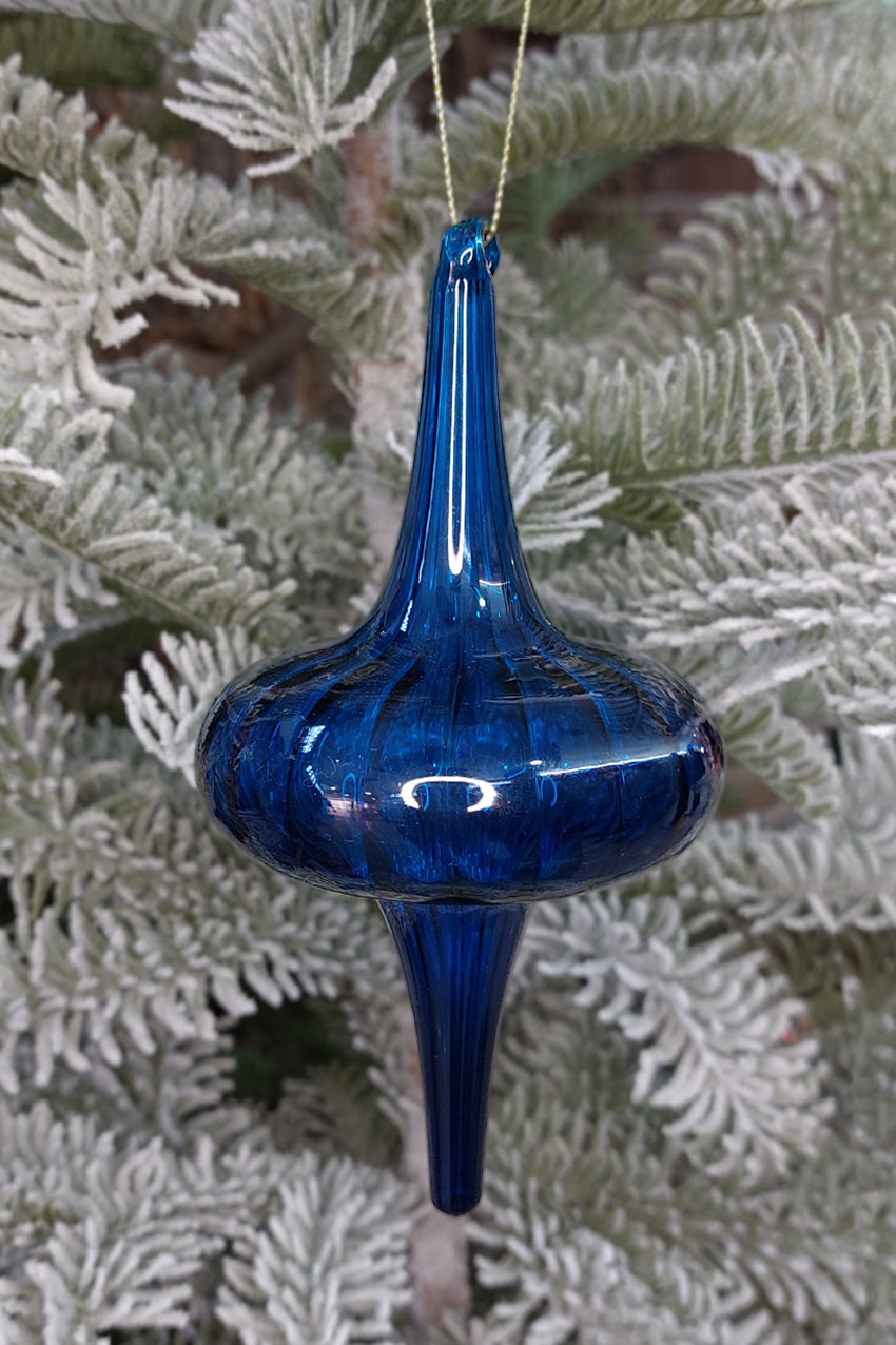 Blue Spire Christmas Glass Ornament by Wizardi F07M10-14