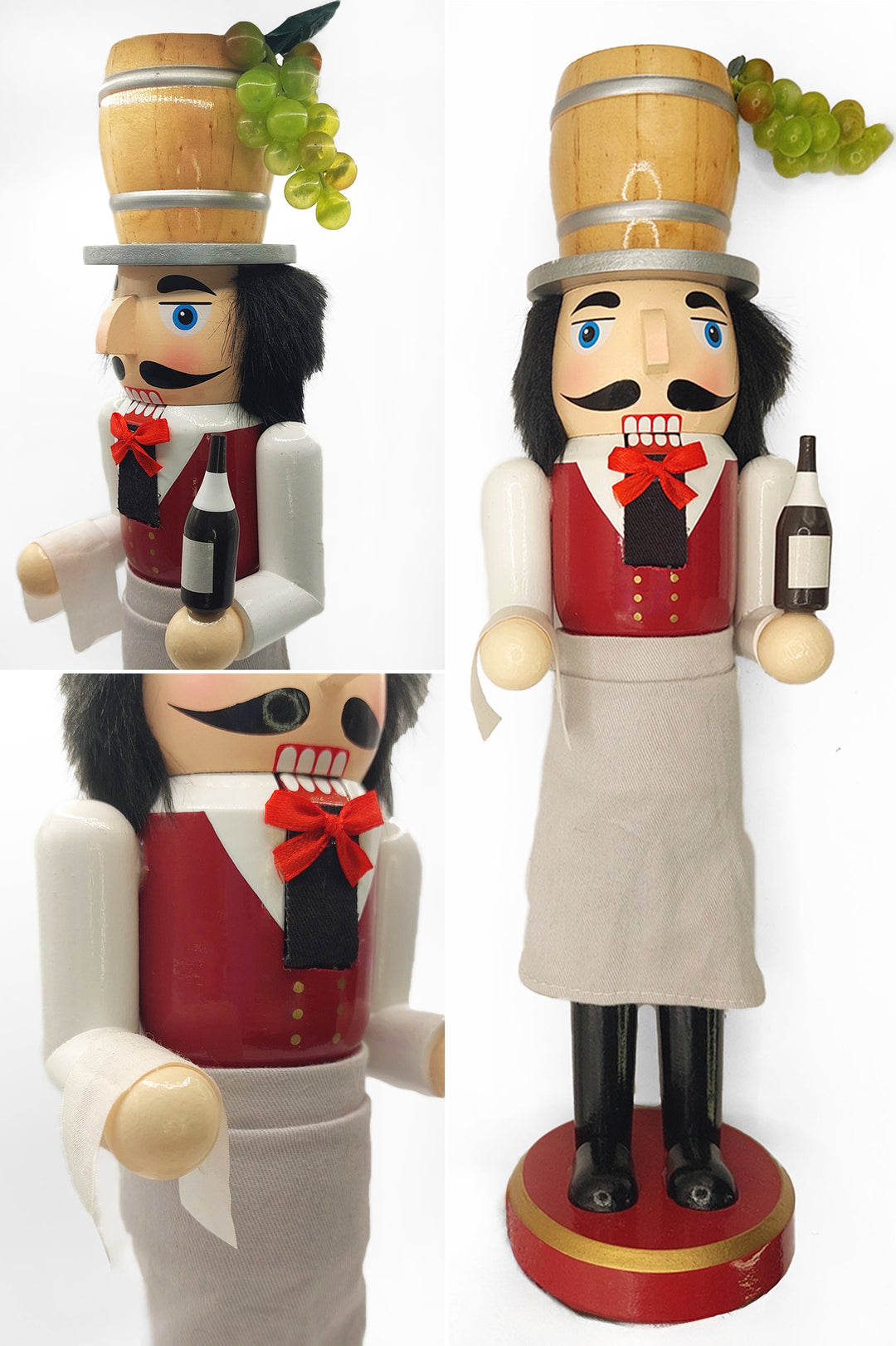 Christmas Nutcracker. Wizardi Classic Wooden Festive Decoration F07M14-20-N01850B