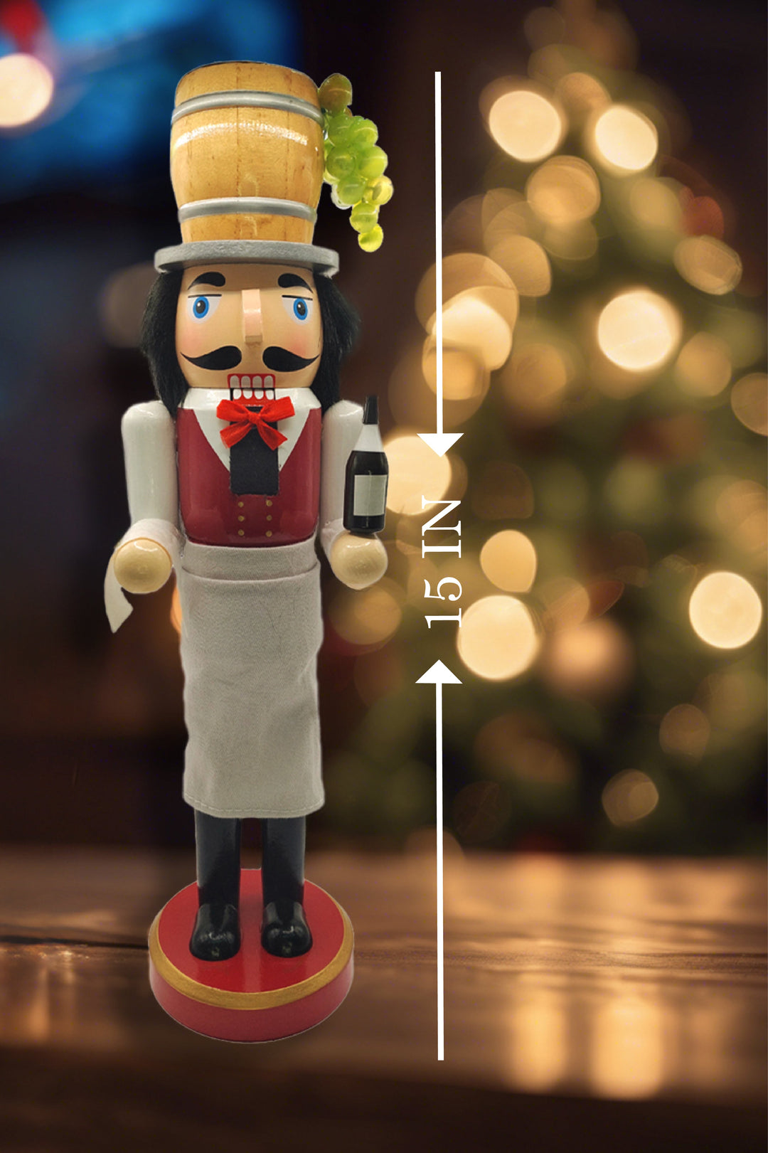 Christmas Nutcracker. Wizardi Classic Wooden Festive Decoration F07M14-20-N01850B
