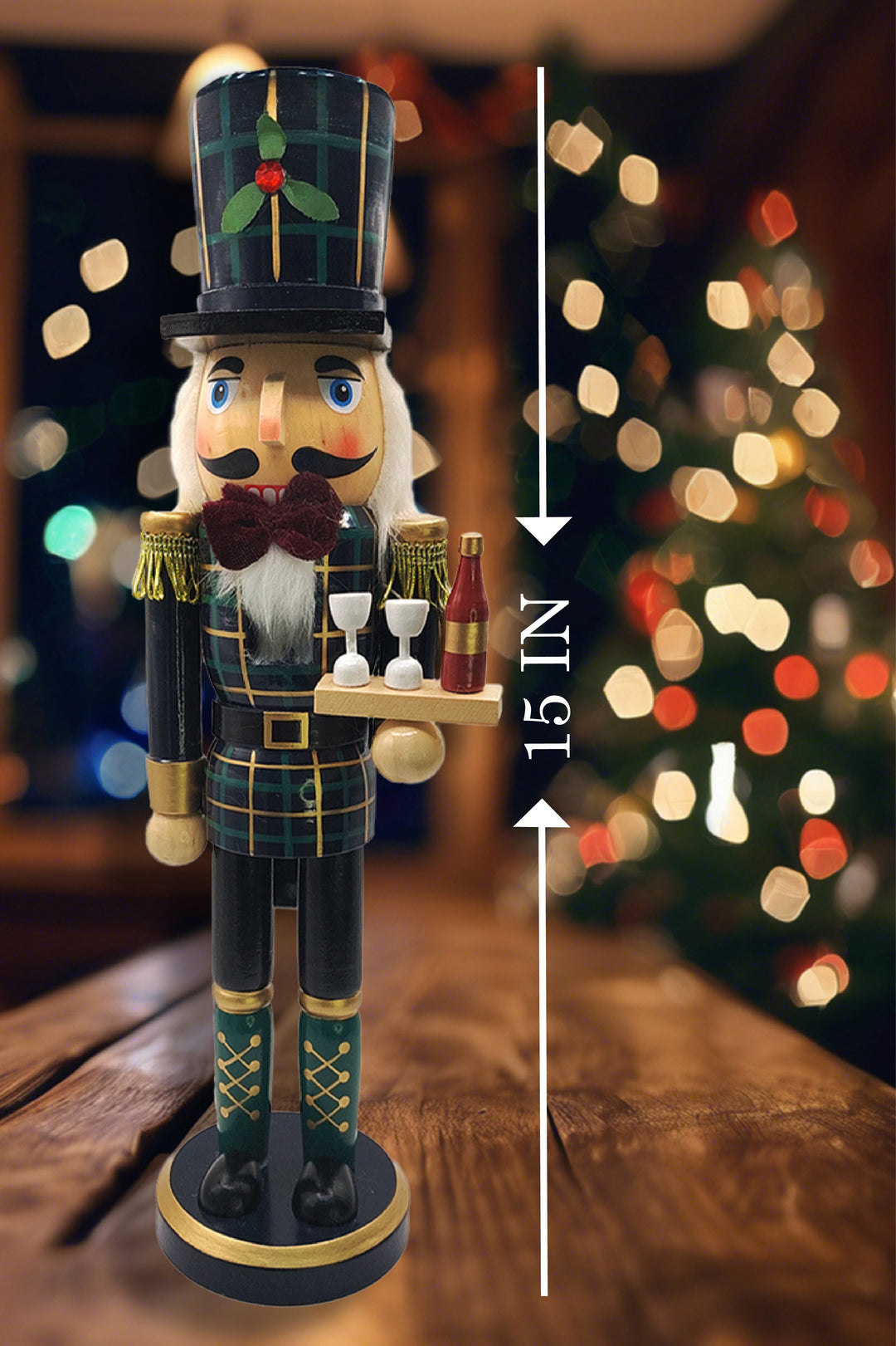 Christmas Nutcracker. Wizardi Classic Wooden Festive Decoration F07M14-20-N01850C