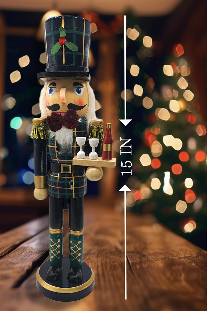 Christmas Nutcracker. Wizardi Classic Wooden Festive Decoration F07M14-20-N01850C