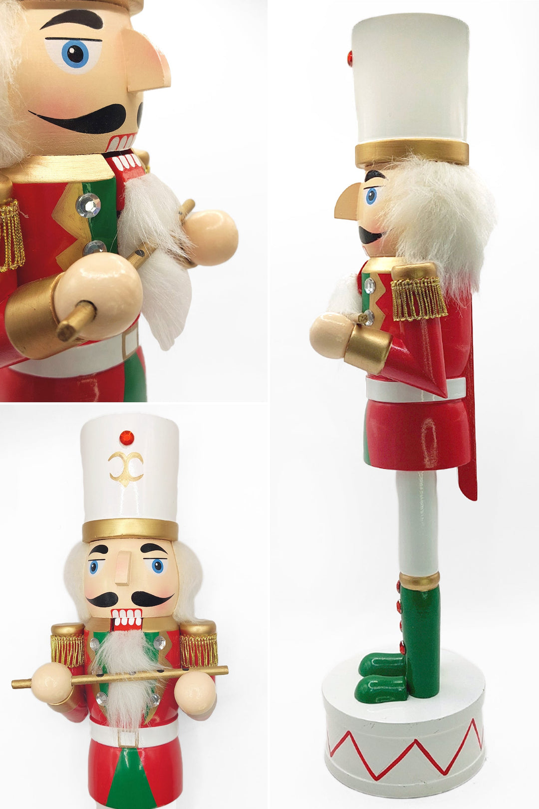 Christmas Nutcracker the Piper. Wizardi Classic Wooden Festive Decoration F07M14-32-N01819C