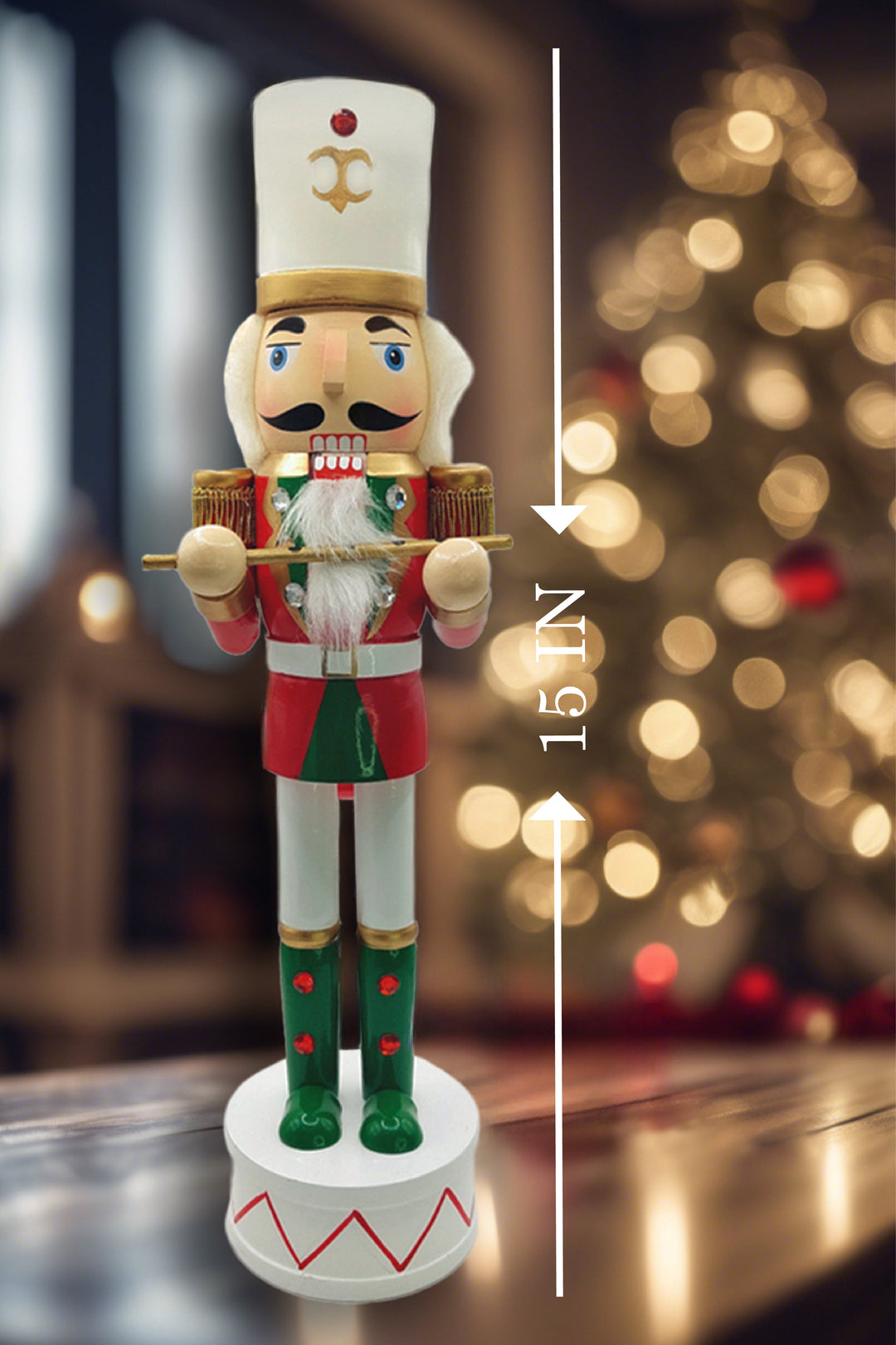 Christmas Nutcracker the Piper. Wizardi Classic Wooden Festive Decoration F07M14-32-N01819C