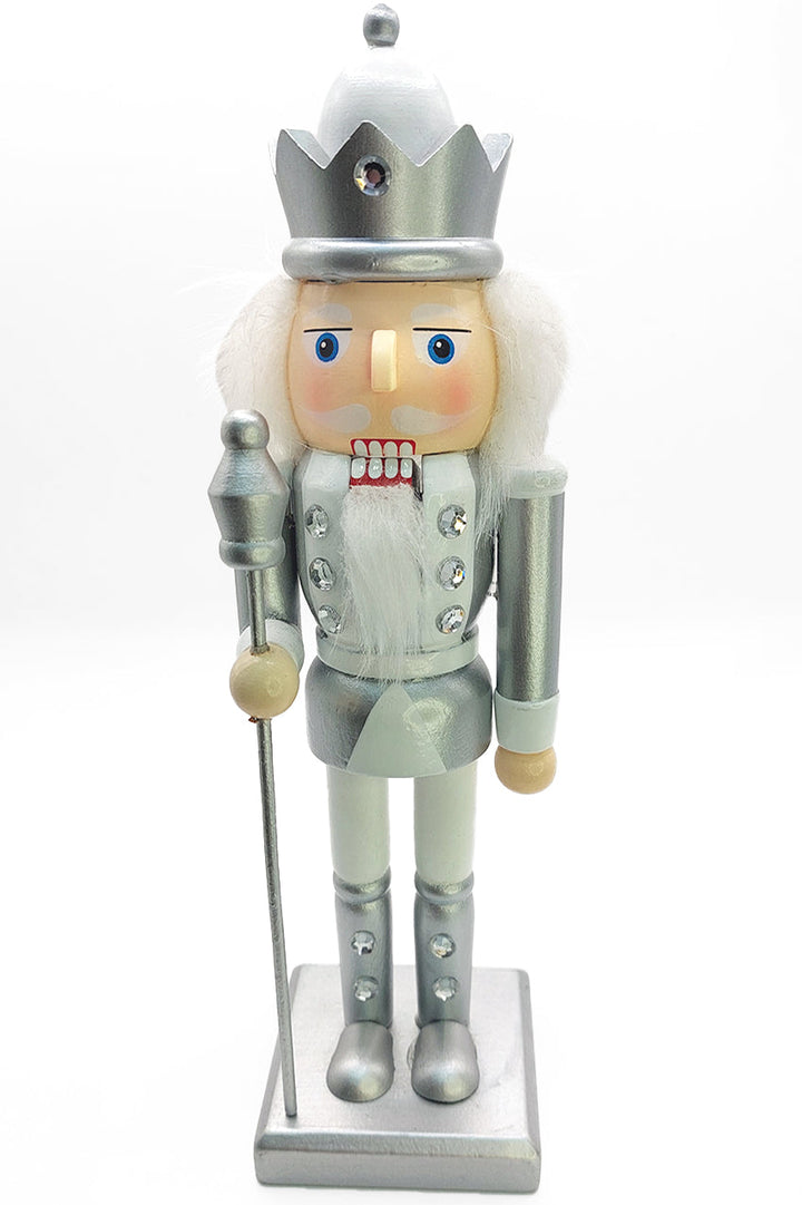 Christmas Nutcracker the Staffbearer. Wizardi Classic Wooden Festive Decoration F07M14-34-N0136B